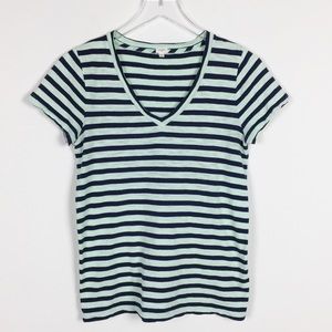 J. Crew Teal Striped Tee sz S
